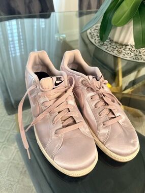 Nike Women's Pink Satin Low-Top Sneakers- Size 9.5